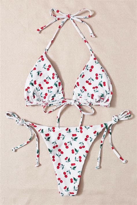 PEMBİŞ HOMEWEAR Kadın Beyaz Cherry Bikini Takımı Fiyatı Yorumları Trendyol