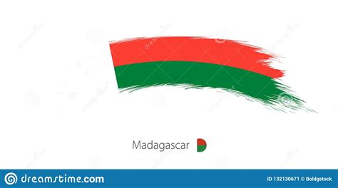 Bandera De Madagascar En Movimiento Redondeado Del Cepillo Del Grunge