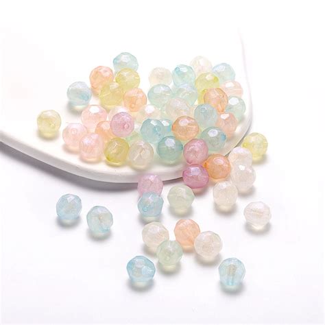 St Kunkka Pcs Mm Acrylic Pearlescent Polygonal Beads Beaded