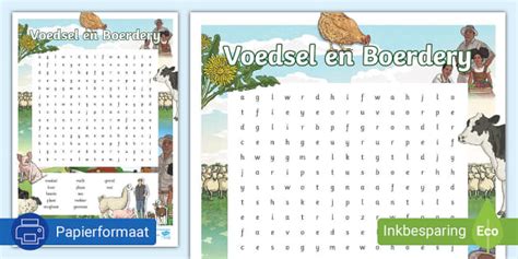 Aardrykskunde Woordsoek Voedsel En Boerdery Twinkl