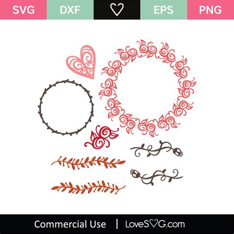 Floral Monogram Frames Svg Cut File