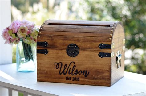 Personalized Wedding Card Box Wood Wedding Card Box With