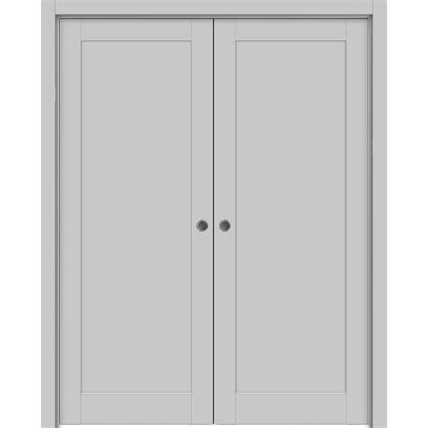 Sliding French Double Pocket Doors Quadro Matte Grey X