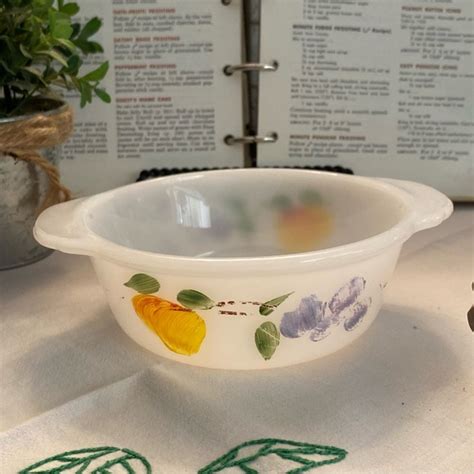 Anchor Hocking Kitchen Fireking Gay Fad Fruit Pint Ovenware Poshmark