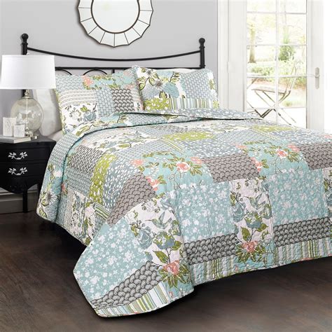 Fullqueen Roesser Quilt Set Blue Lush Décor Quilt Sets Bedding