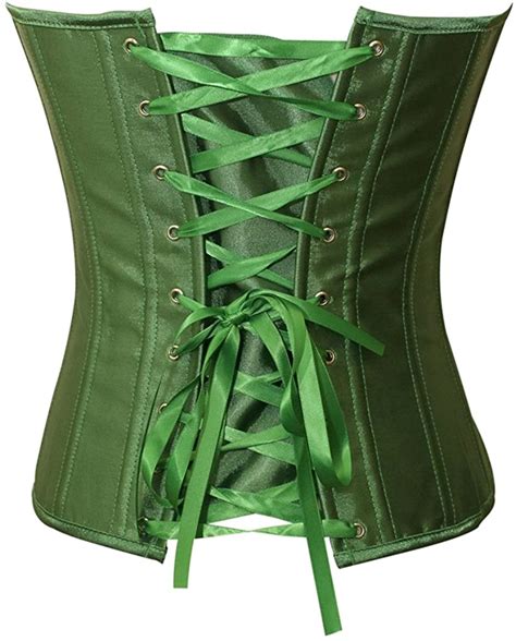 Chicastic Emerald Green Satin Sexy Strong Boned Corset Lace Up Bustier