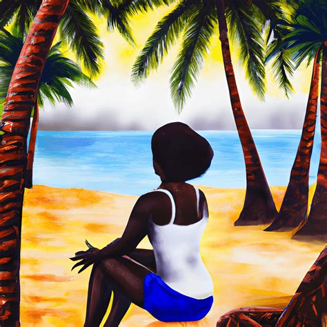 Black Woman On The Beach Creative Fabrica