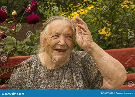 Cute Fun Grandmother With No Teeth 86 Years Old Portrait Stock Image Image Of Tradition