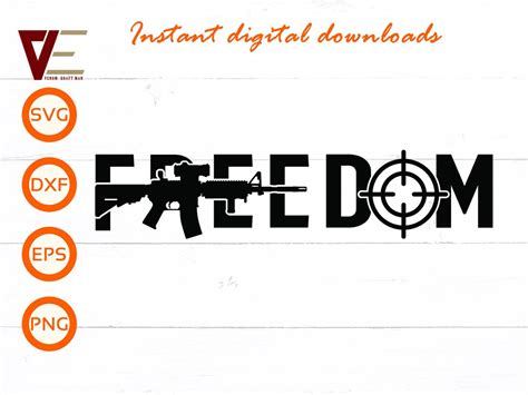 Freedom AR15 SVG, Patriotics AR-15 Vector Files for Cricut, Silhouette ...