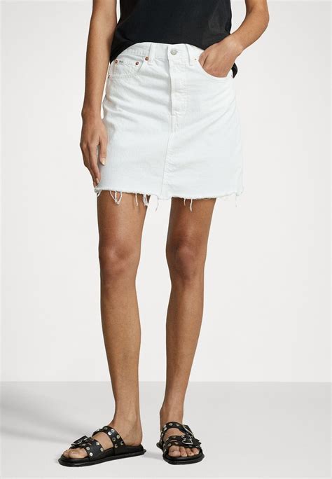 Polo Ralph Lauren Skirt Pencil Mini Skirt Nulah Washwhite Denim