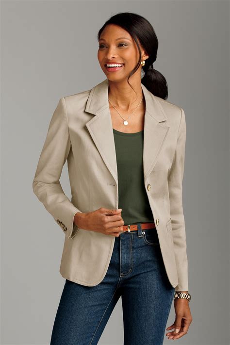 Easy Twill Blazer Chadwicks Blazer Outfits For Women Beige Blazer