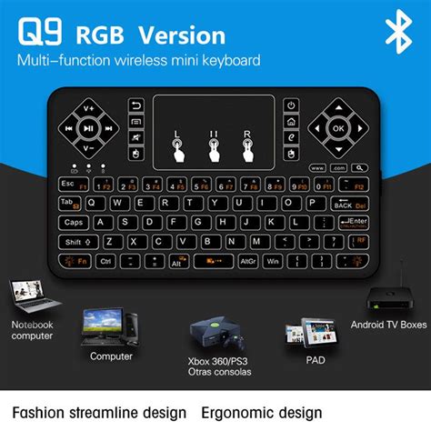 Mini Wireless Backlit Keyboard Bluetooth Touchpad Keyboard Rgb Fly Air Mouse Remote Control For