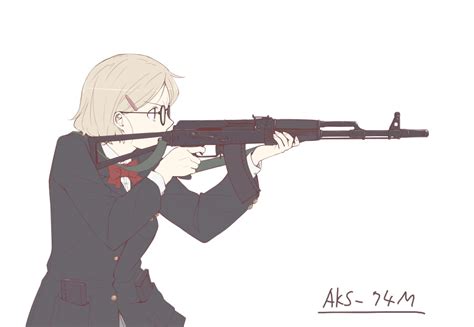 Safebooru 1girl Aiming Ak 74 Ak 74m Aks 74 Aks 74m Assault Rifle