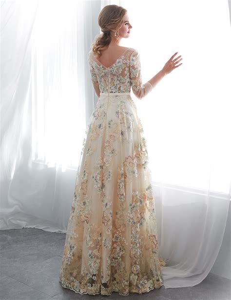 Belle House Long Prom Dresses 2021 Floral Evening Dress For Women