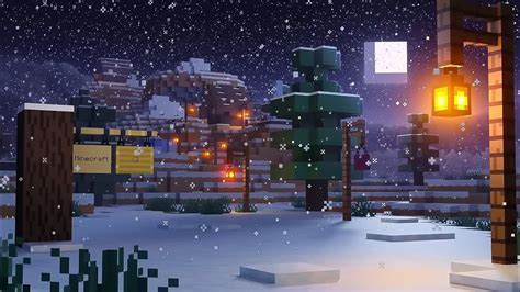 Minecraft Soothing Scenes Relaxing Falling Snow Youtube