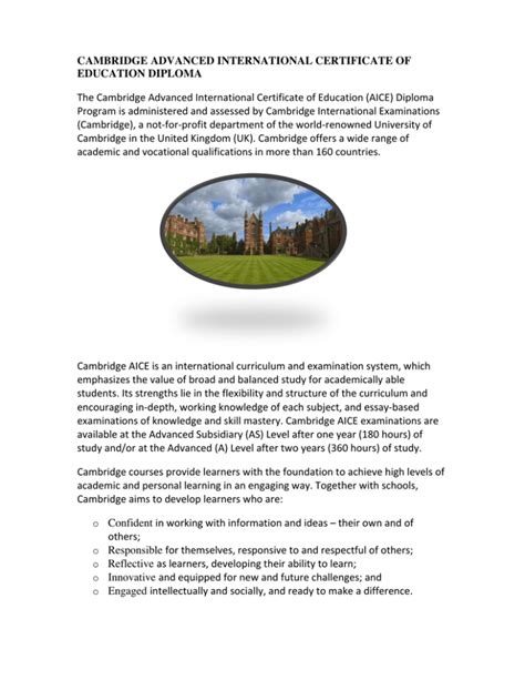 Cambridge Advanced International Certificate Of