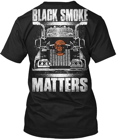 Trucker T Shirt Black Smoke Matters Truck Driver T Shirt For Mens