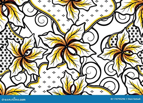 Bunga Corak Batik Simple Seamless Pattern Floral Illustration Batik