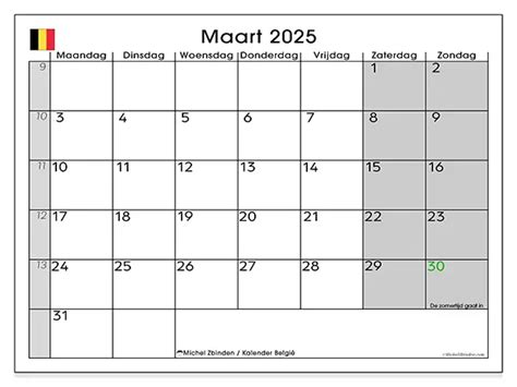 Kalender Belgi Maart Michel Zbinden Nl