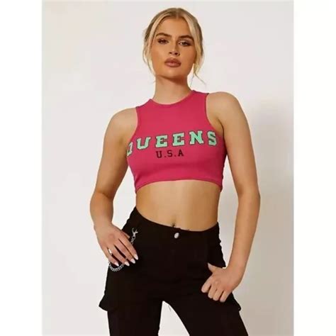 Hot Pink Princess Ribbed Crop Top Justyouroutfit