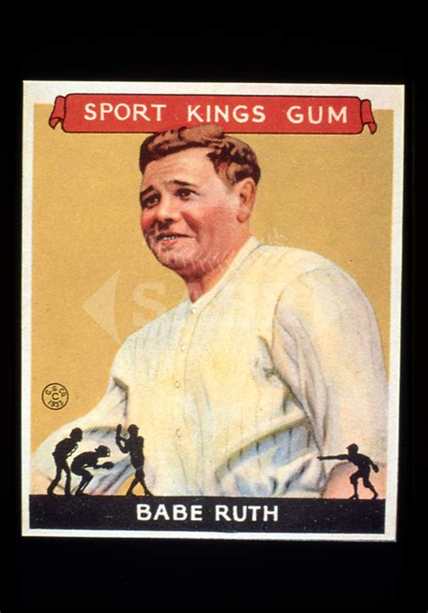 Babe Ruth 1986 1933 Sport Kings Reprint Baseball Card Society For