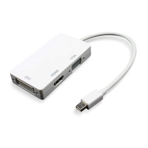 Cable Adaptador Thunderbolt Mini Dp A Hdmi Vga Dvi 3 En 1 Mini Dp