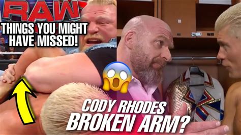 Things You Might Have Missed Wwe Raw Cody Rhodes Broken Arm Triple H