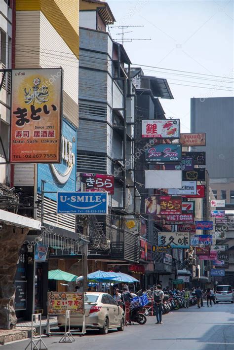 Bangkok Thailand 15 Feb 2023 Various Billboards Display On The Shop