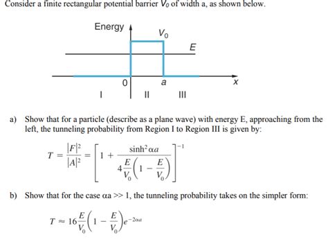 Solved Consider A Finite Rectangular Potential Barrier Vo Of