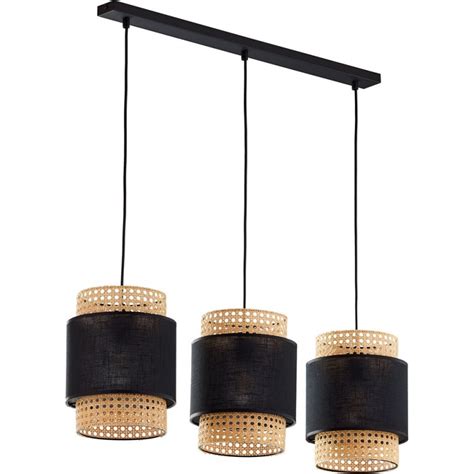 Lampa Wisz Ca Rattanowa Na Listwie Boho Iii Cm Czarna Tk Lighting