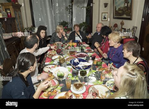 Polish American Thanksgiving Dinner In Brooklyn Ny Stock Photo Alamy