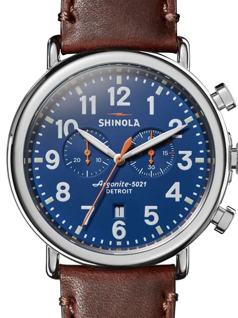 Shinola Runwell Chrono 47mm Blue Farfetch