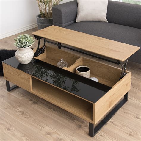 Kostrena Table Basse Relevable Contemporaine Ch Ne Noir Selsey