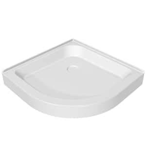 Maax In X In Single Threshold Neo Round Shower Base In White