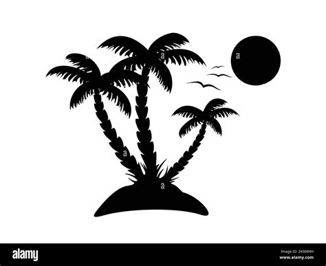 Palm Tree Silhouette Logos Of The Palm Tree Stock Vector Image And Art