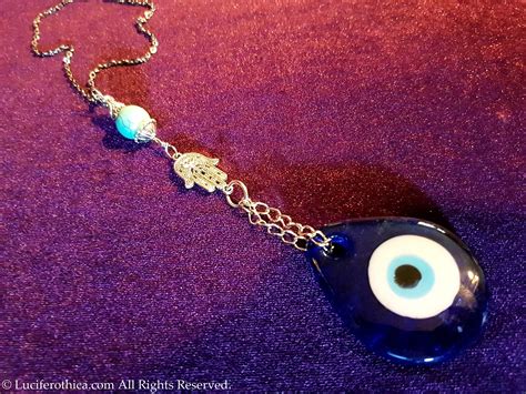 Nazar Evil Eye Hamsa Rear View Mirror Charm Car Accessory