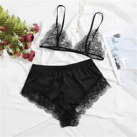 Ensemble De Brassiere Et Shorty Pour Femme Mes Mo Sexy Dentelle Creux