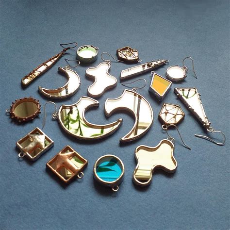 Earrings Made Of Mirror Rearrings