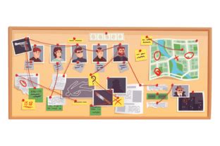 Crime Investigation Board Cartoon Icon. Graphic by smartstartstocker ...