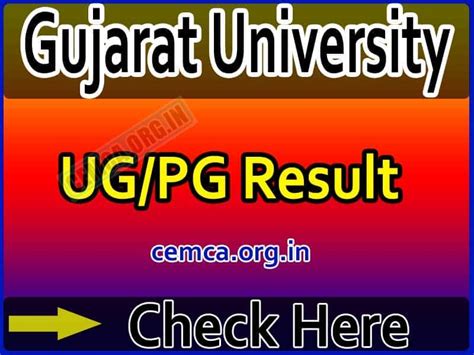 gujarat university result  gujaratuniversityacin ug pg exam