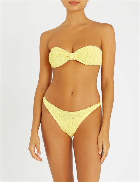 Hunza G Bandeau Bikini Set In Yellow Lyst