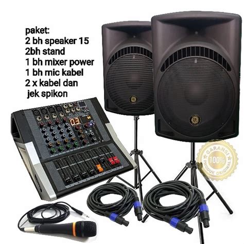 Jual Paket Sound System Speaker In Power Mixer Pro Original