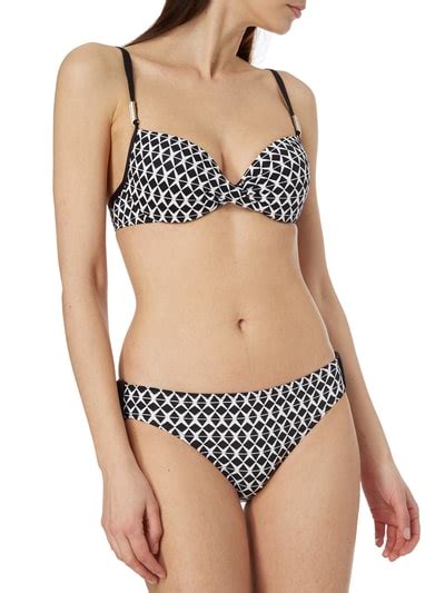 S Oliver Red Label Bikini Oberteil Mit Grafischem Muster Schwarz