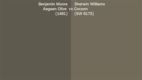 Benjamin Moore Aegean Olive 1491 Vs Sherwin Williams Cocoon Sw 6173