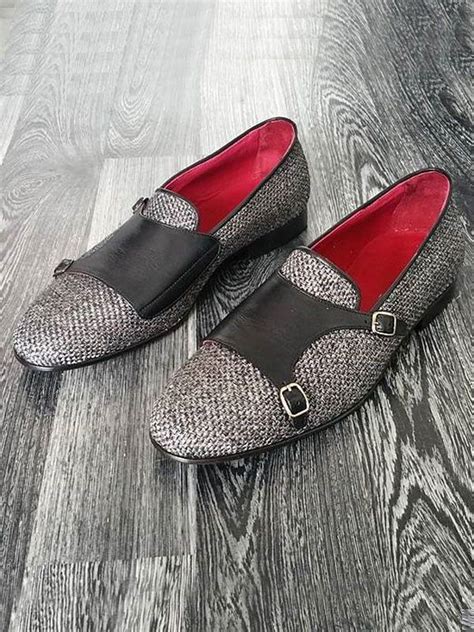 The Seraglio Monk Strap Loafer Gray 1 Grey Leather Leather Shoes