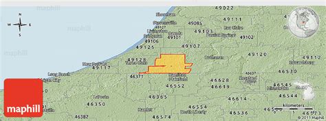 Savanna Style Panoramic Map Of Zip Code 49113