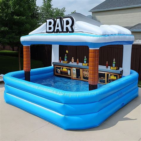 Inflatable Bar Pool Inflatable Pub Bar with Water Pool Party Event ...