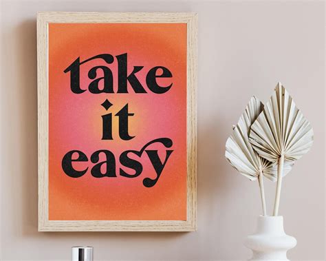 Take It Easy Druck Retro Wandkunst Vintage Wandkunst Druckbare