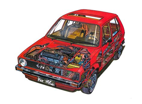 Vw Golf Mk1 Cars Technical Cutaway Wallpapers Hd Desktop And