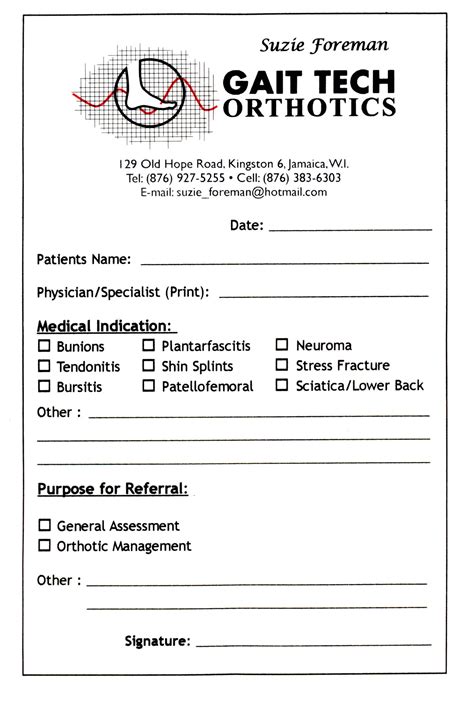 Referral Pad — Gait Tech Orthotics